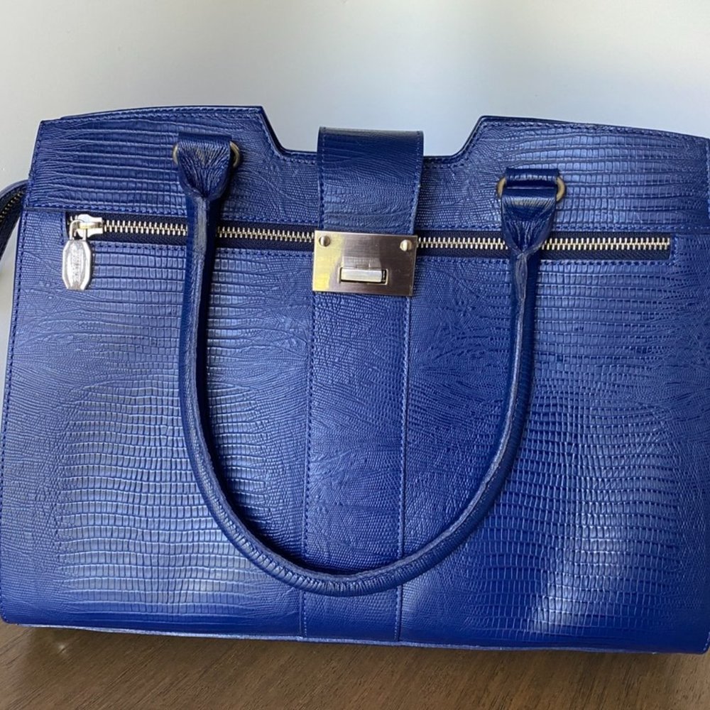 Prüne engraved leather satchel bag